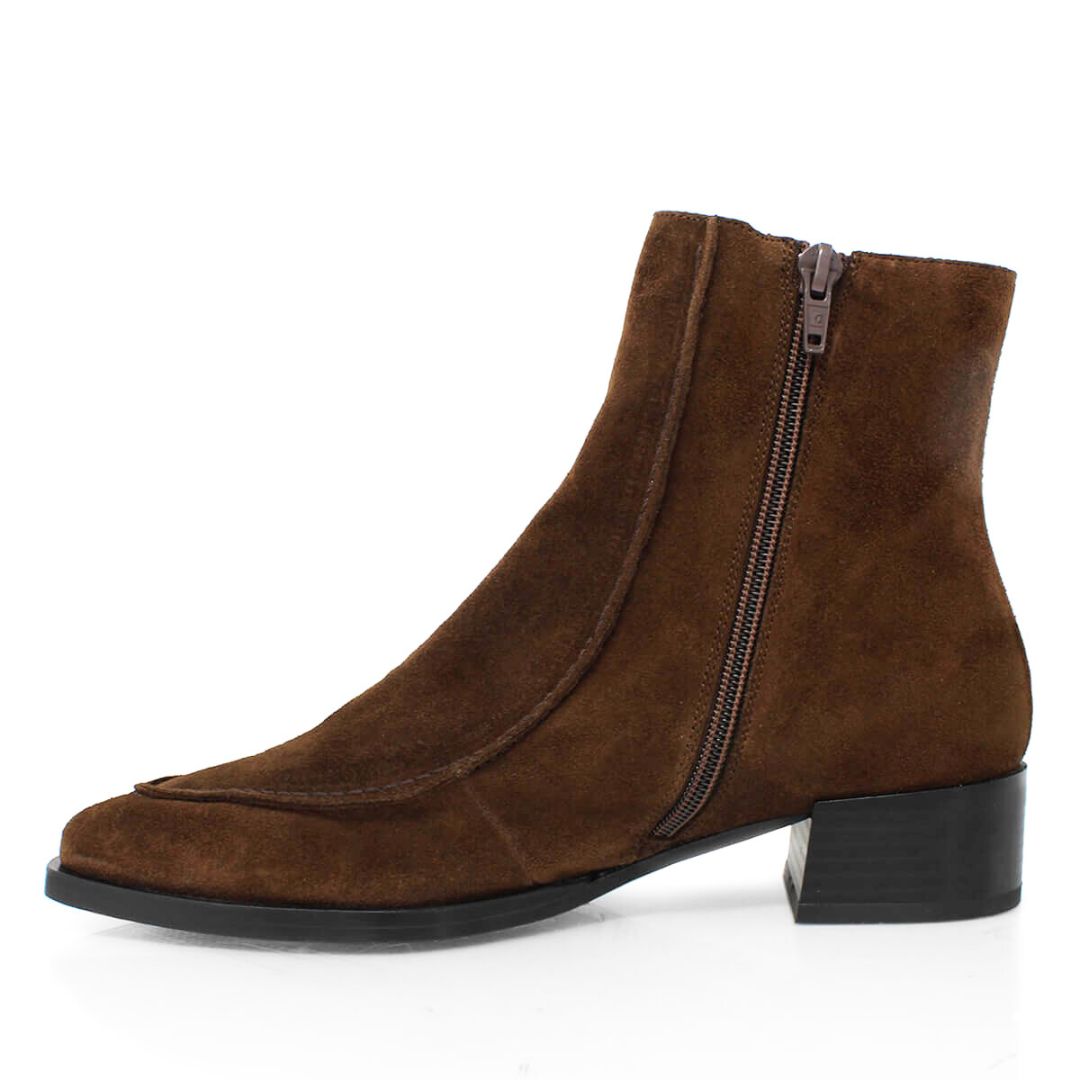 HARRY 40 - Chocolate Regina Romero Zapato Bota Botin Tacon Alto Para Dama en Piel