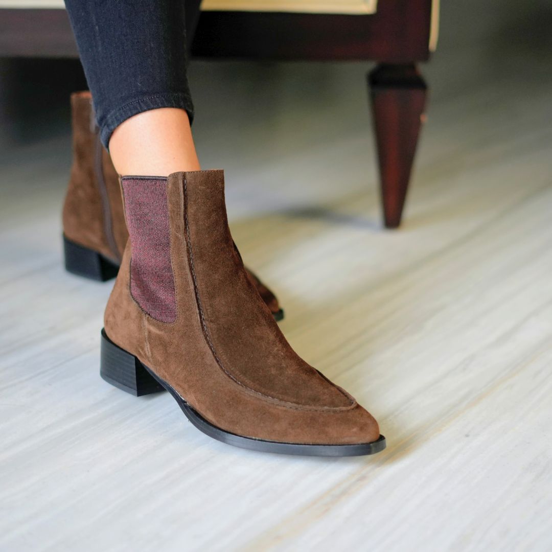 HARRY 40 - Chocolate Regina Romero Zapato Bota Botin Tacon Alto Para Dama en Piel