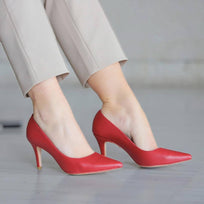 REGINA PUMP 75 - Rojo Regina Romero Zapato Zapatilla Tacon Alto Para Dama en Piel