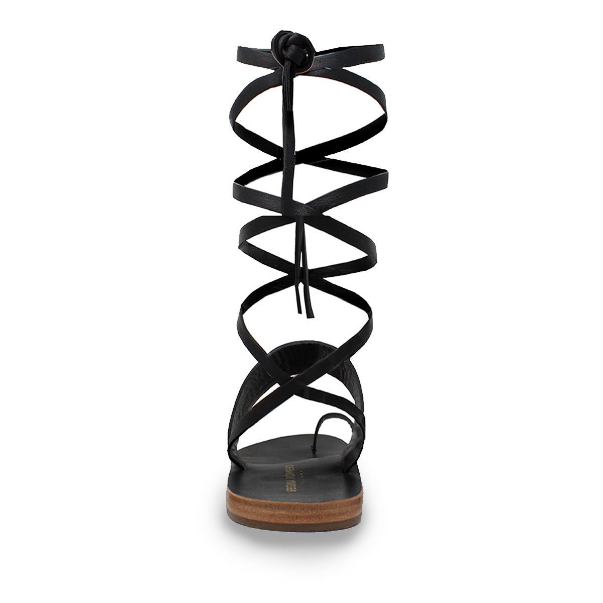 ASHA - Negro Regina Romero Resort Zapato Sandalia de Piso para Dama en Piel