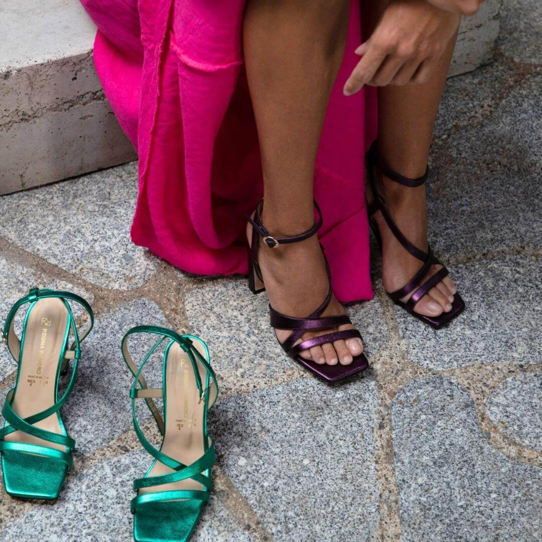 PIA 100 - Amatista Regina Romero Zapato Sandalia Zapatilla Tacon Alto Para Dama en Piel