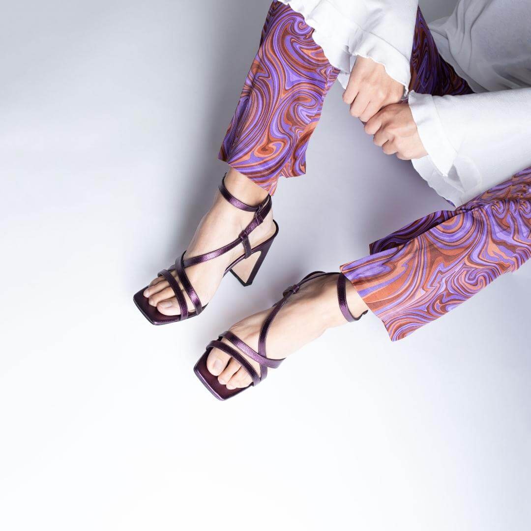 PIA 100 - Amatista Regina Romero Zapato Sandalia Zapatilla Tacon Alto Para Dama en Piel