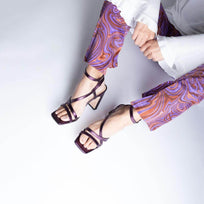 PIA 100 - Amethyst Regina Romero High Heel Sandal Shoe for Women in Leather