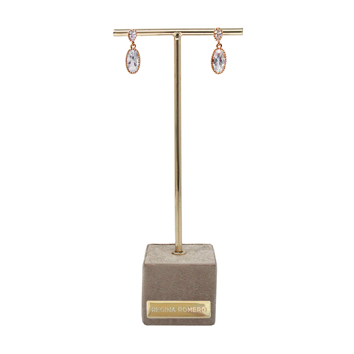 ARETES AMBERES - Cristal y Dorado Regina Romero Arete Para Dama