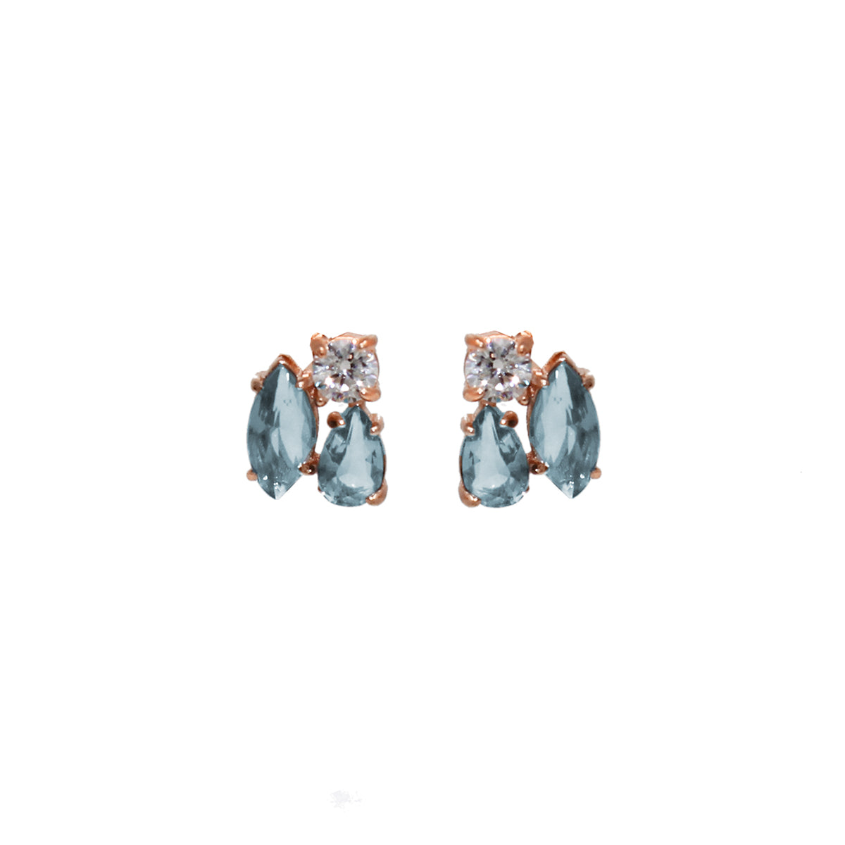 ARETES BUDAPEST - Turquesa y Color Oro Rosa Regina Romero Arete Para Dama