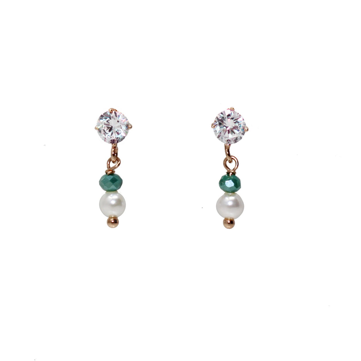 ARETES TAORMINA - Verde Esmeralda y Plateado Regina Romero Arete Para Dama