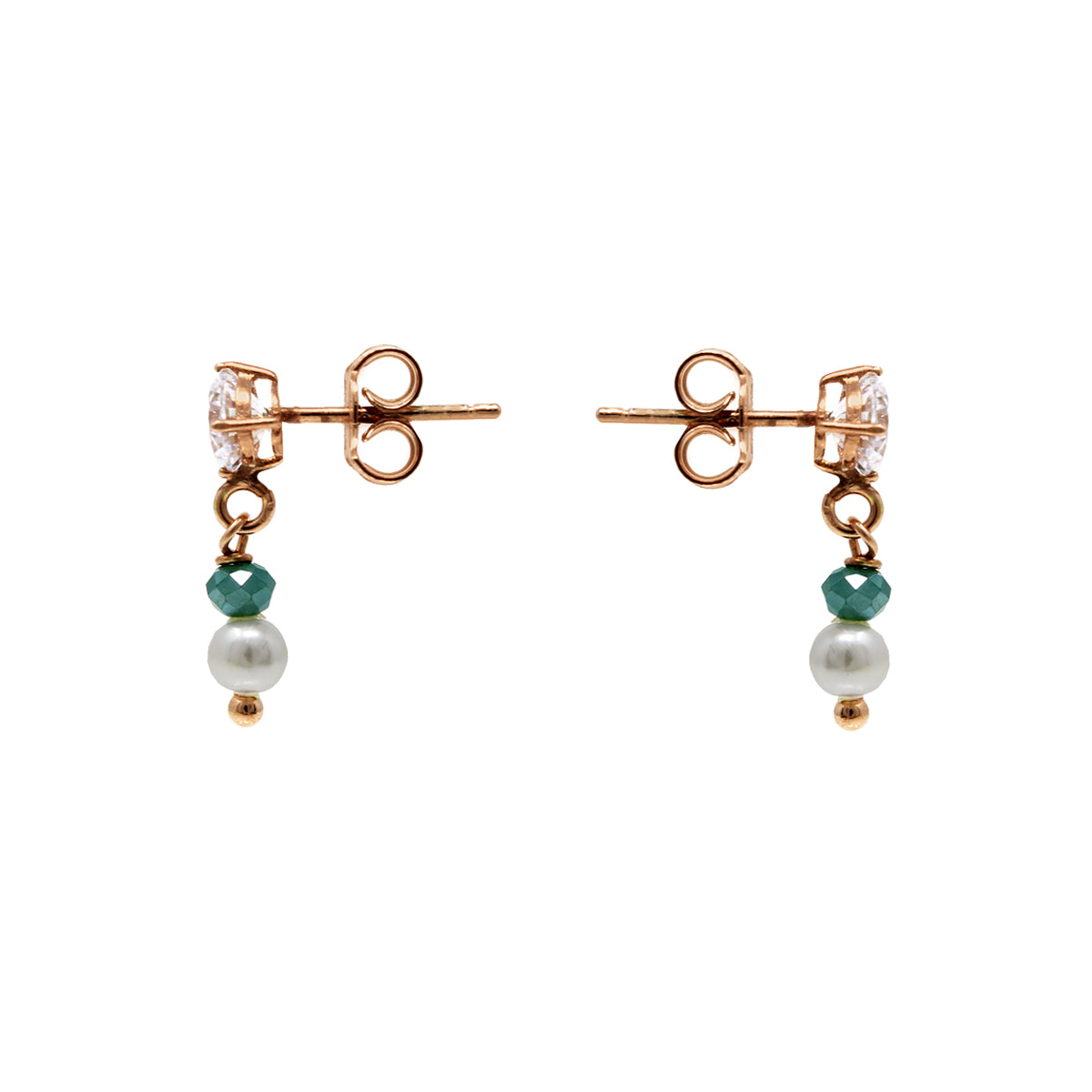 ARETES TAORMINA - Verde Esmeralda y Plateado Regina Romero Arete Para Dama