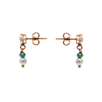 ARETES TAORMINA - Verde Esmeralda y Plateado Regina Romero  Arete Para Dama