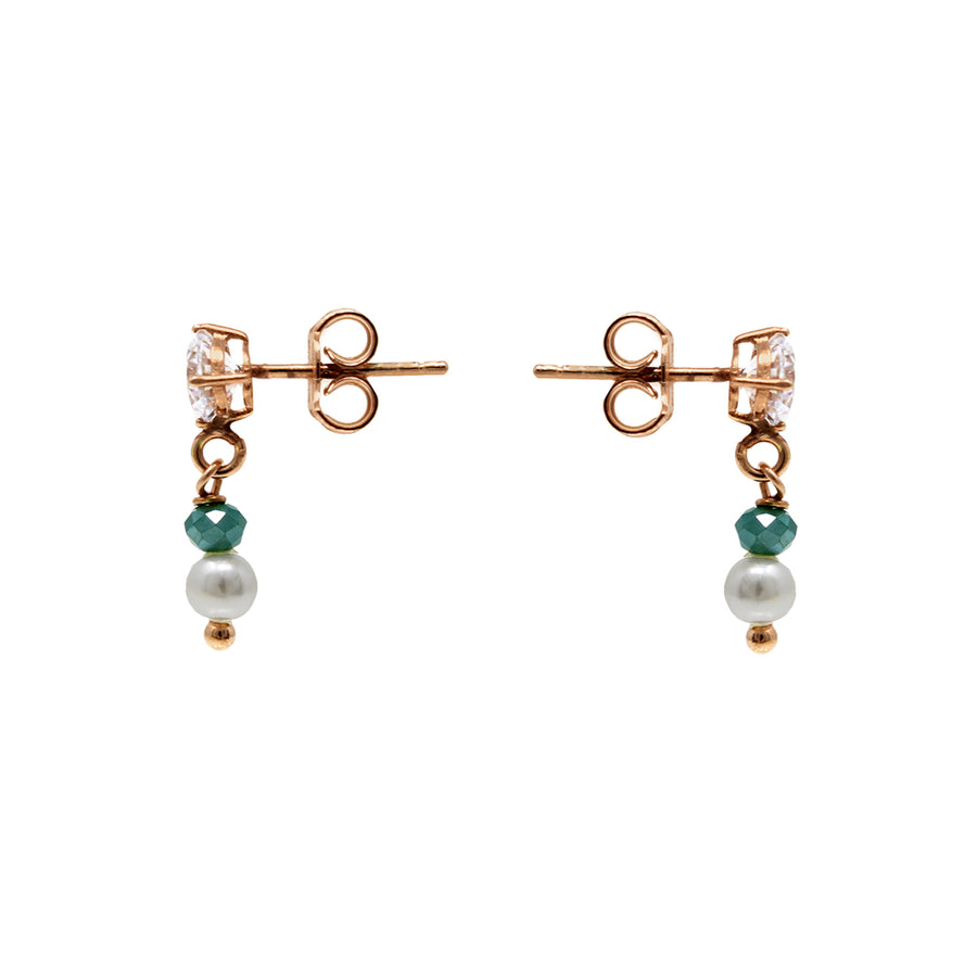 ARETES TAORMINA - Verde Esmeralda y Plateado Regina Romero  Arete Para Dama