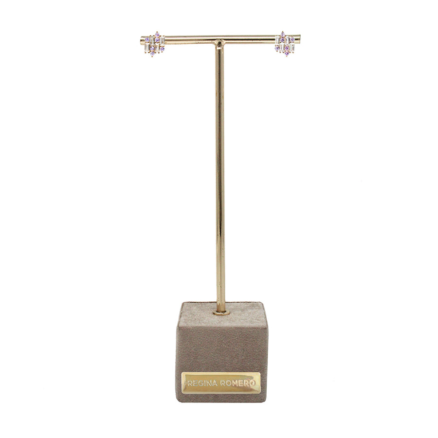 ARETES VARSOVIA - Lila y Oro Claro Regina Romero  Arete Para Dama