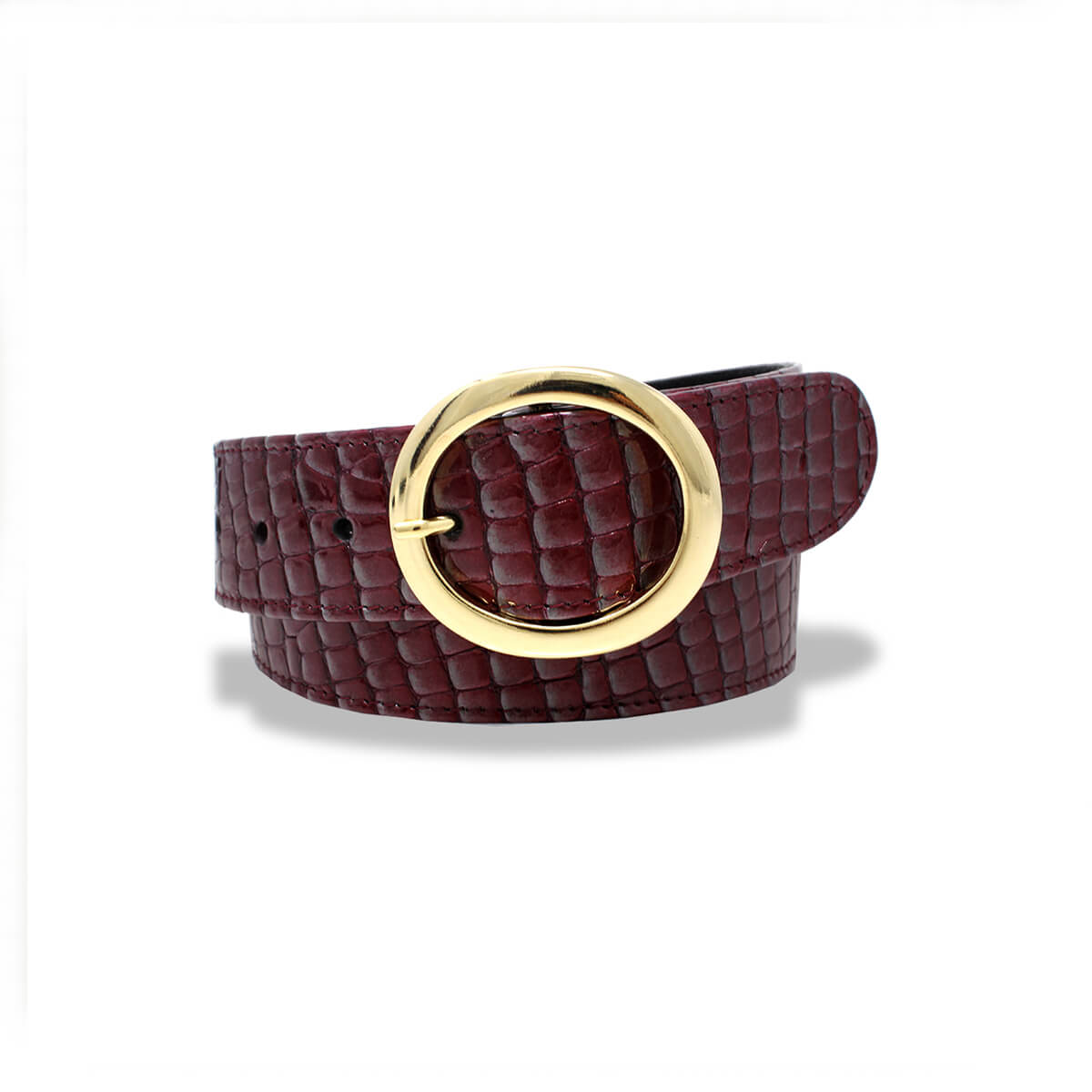 AMY - Burdeos Regina Romero Accesorio Cinturon Para Dama en Piel