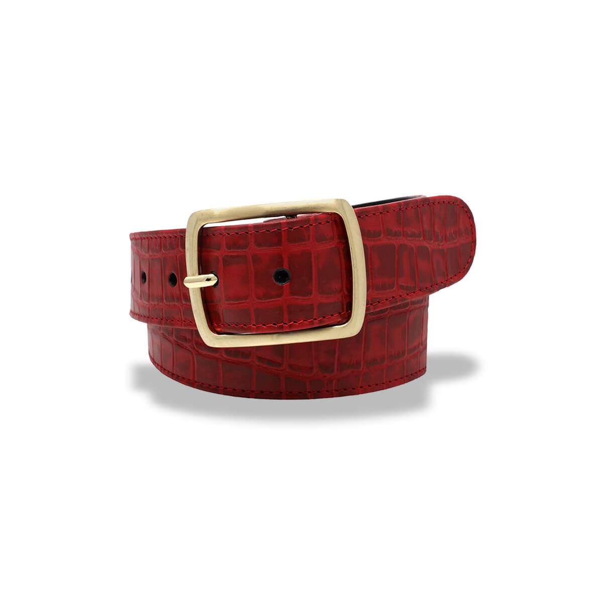 MAR - Rojo con Oro Regina Romero Accesorio Cinturon Para Dama en Piel