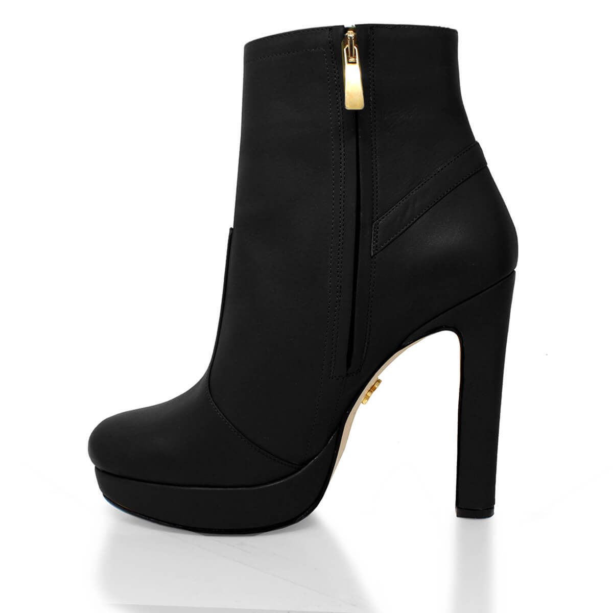 APOLONIA 120 - Negro Regina Romero Zapato Bota Botin Plataforma Tacon Alto Para Dama en Piel