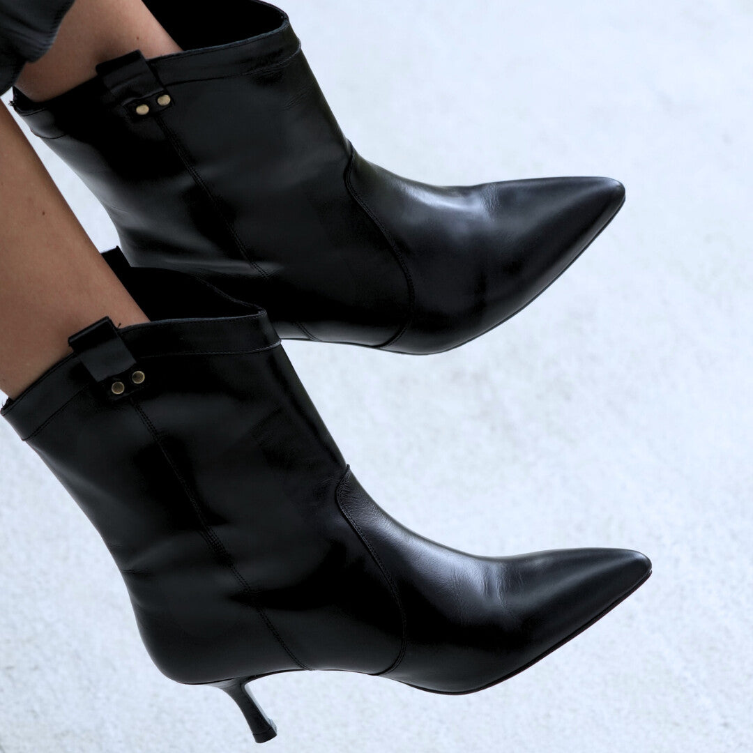 ARANTZA 60 - Negro Regina Romero Zapato Bota Botin Para Dama en Piel