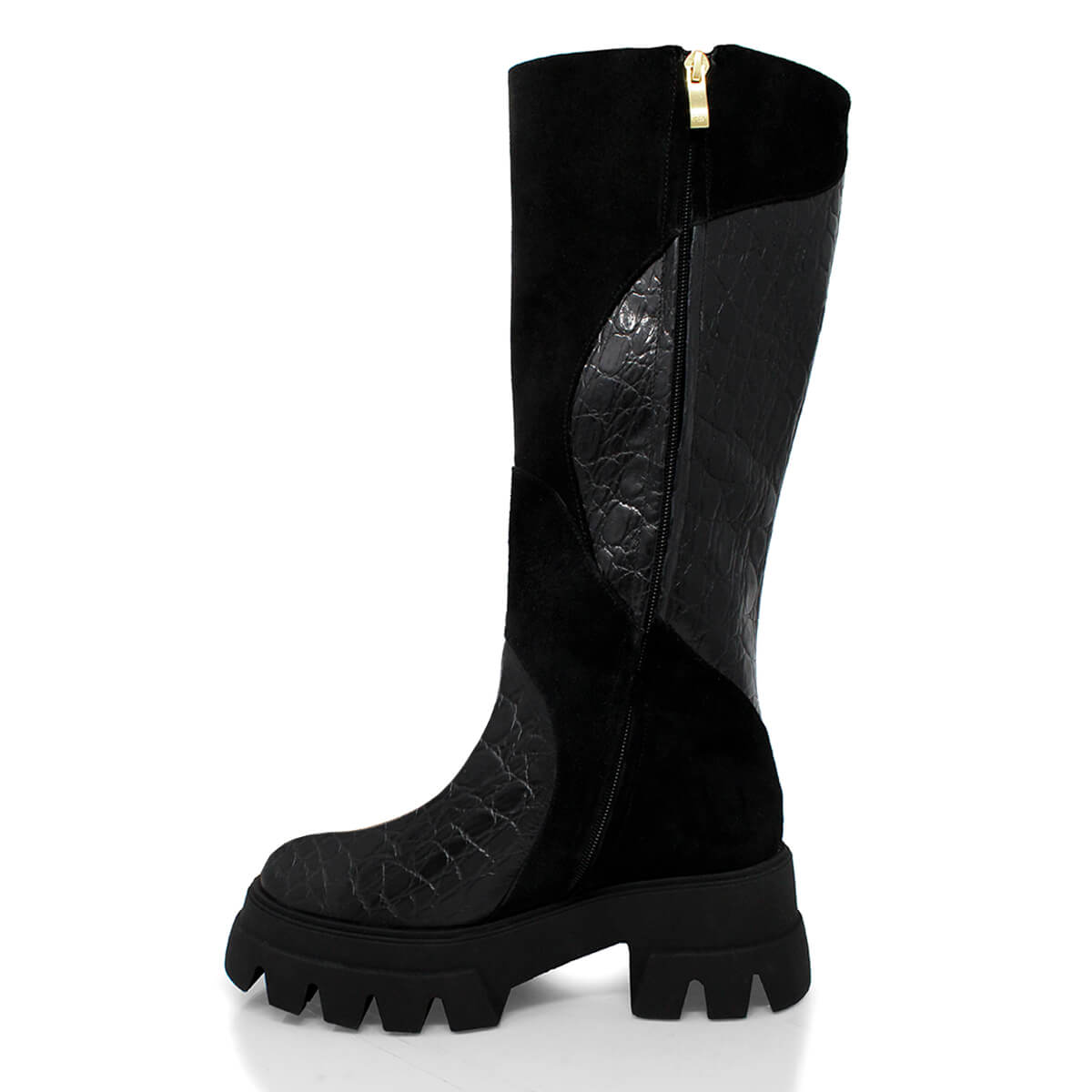 BETTINA 65 - Negro Regina Romero Zapato Bota Larga Tacon Alto Para Dama en Piel