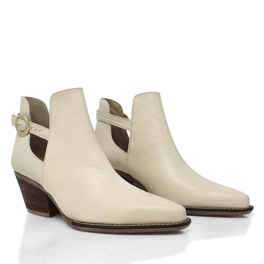 BLAKE 60 - Arena Regina Romero Low Heel Ankle Boot Shoe for Women in Leather