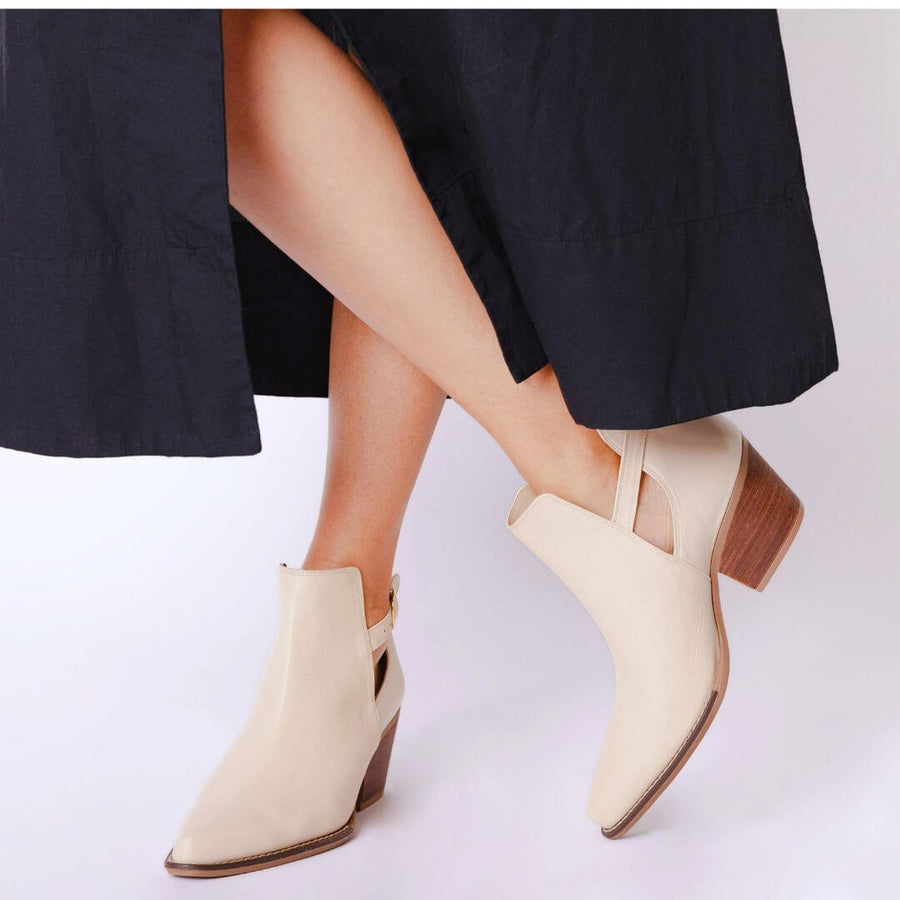 BLAKE 60 - Arena Regina Romero Low Heel Ankle Boot Shoe for Women in Leather