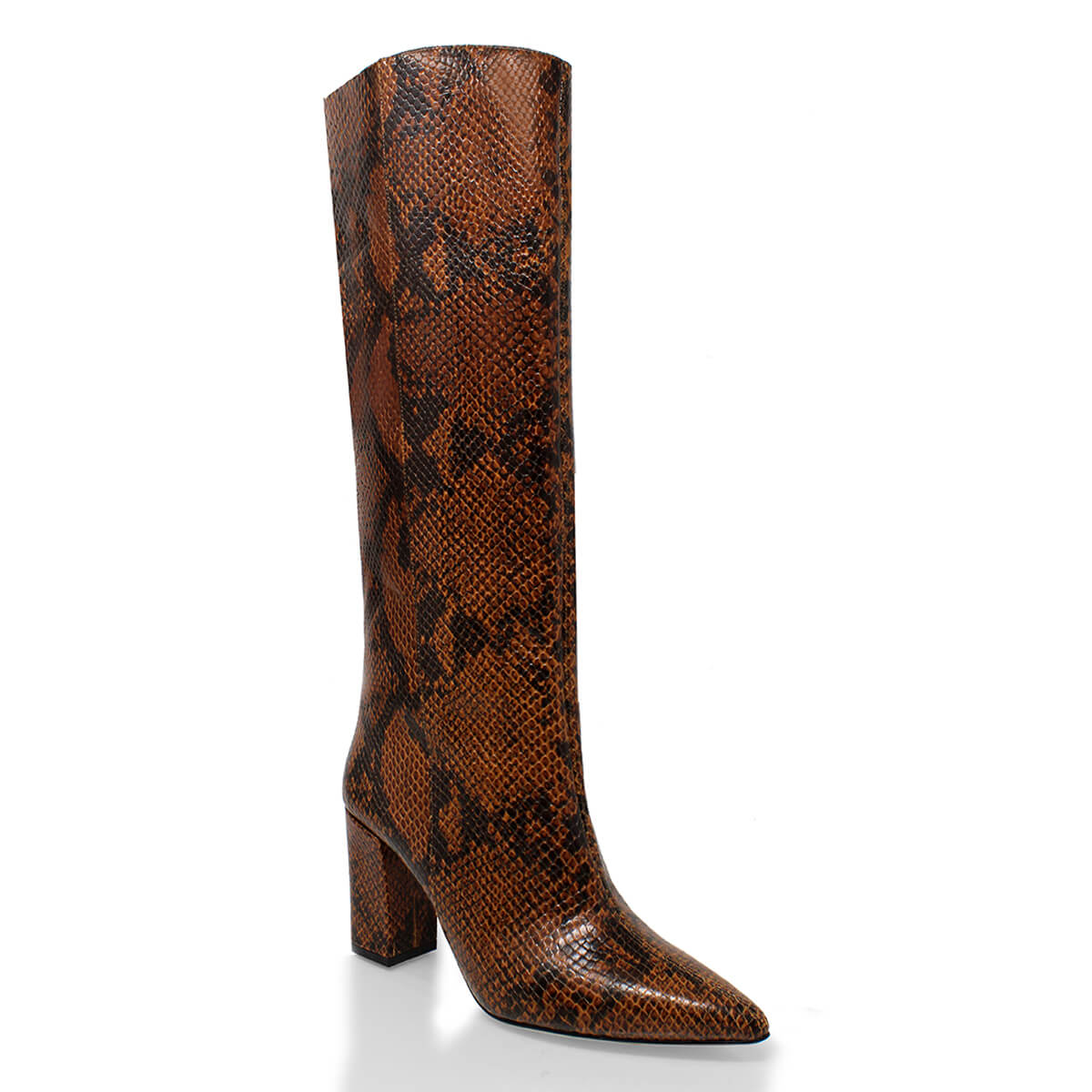 BROOKLYN 75 - Miel Regina Romero Zapato Bota Larga Tacon Alto Para Dama en Piel