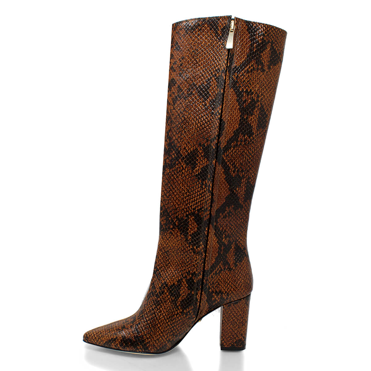 BROOKLYN 75 - Miel Regina Romero Zapato Bota Larga Tacon Alto Para Dama en Piel