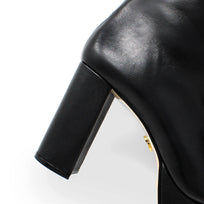 ELSY 95 - Black Regina Romero High Heel Platform Ankle Boot Shoe for Women in Leather
