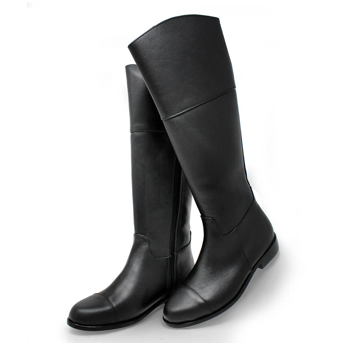 SPIRIT - Negro Regina Romero Zapato Bota Botin Tacon Bajo Para Dama en Piel