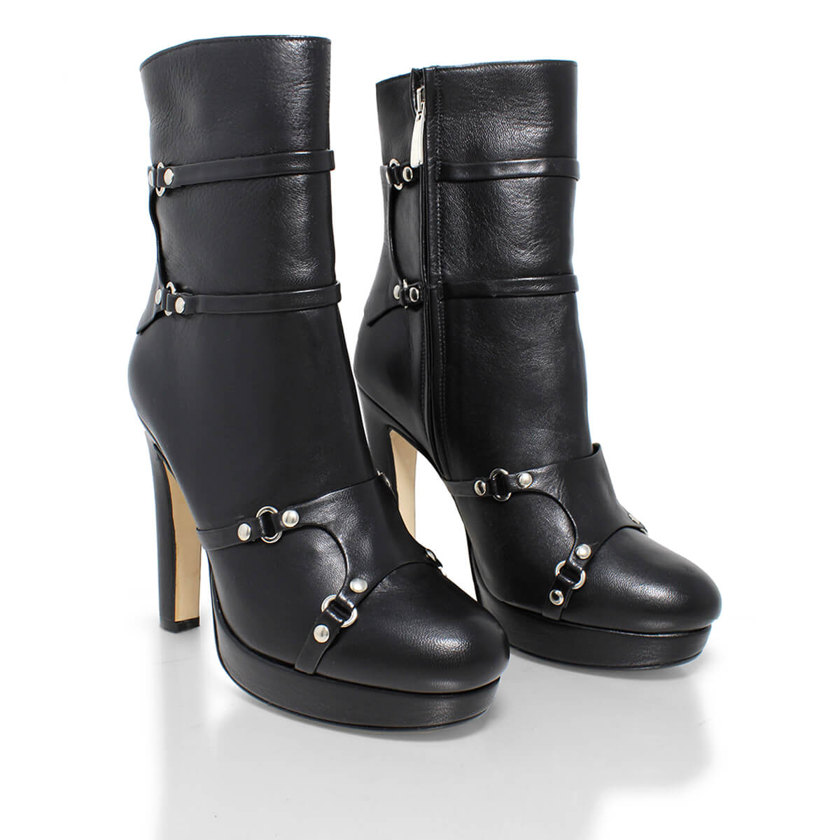 HARLEY 120 - Negro Regina Romero Zapato Bota Botin Plataforma Tacon Alto Para Dama en Piel