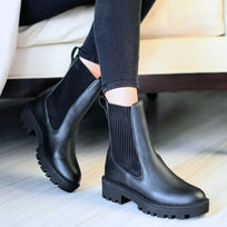 HERA - Black Regina Romero Women's Leather Ankle Boot Shoe