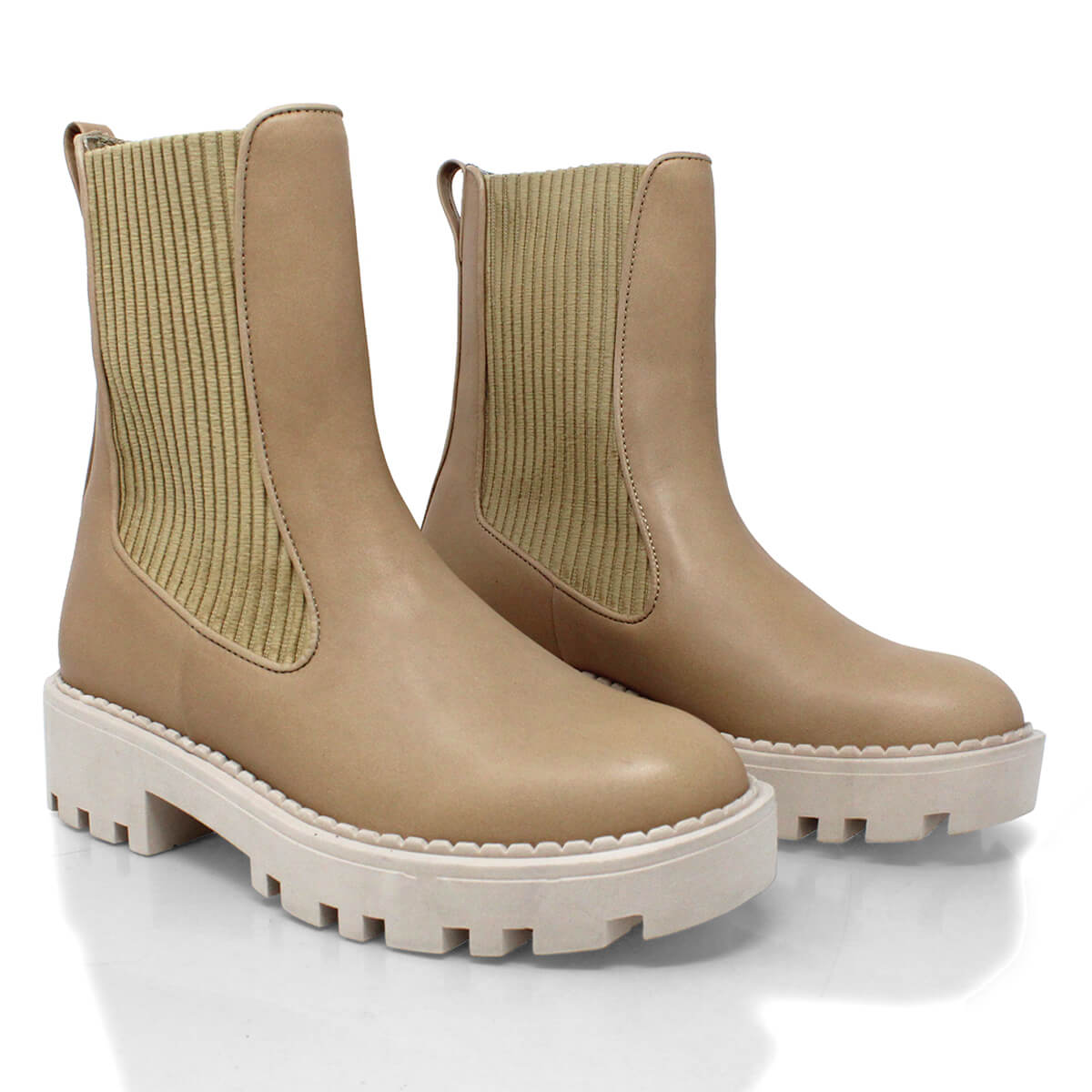 HERA - Beige Regina Romero Zapato Bota Botin Para Dama en Piel
