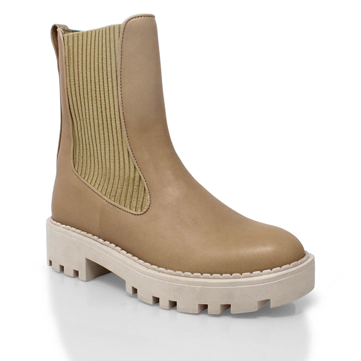 HERA - Beige Regina Romero Zapato Bota Botin Para Dama en Piel