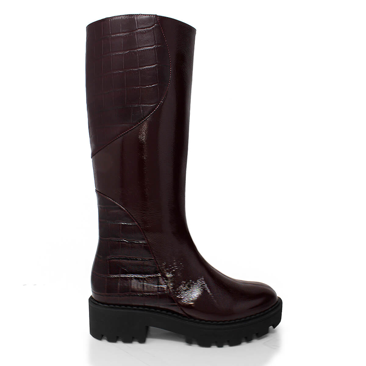 IRINA 65 - Vino Regina Romero Zapato Bota Larga Tacon Bajo Para Dama en Piel