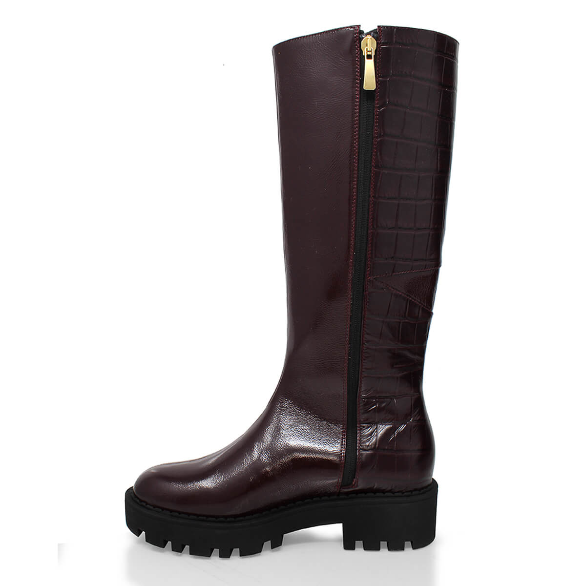 IRINA 65 - Vino Regina Romero Zapato Bota Larga Tacon Bajo Para Dama en Piel