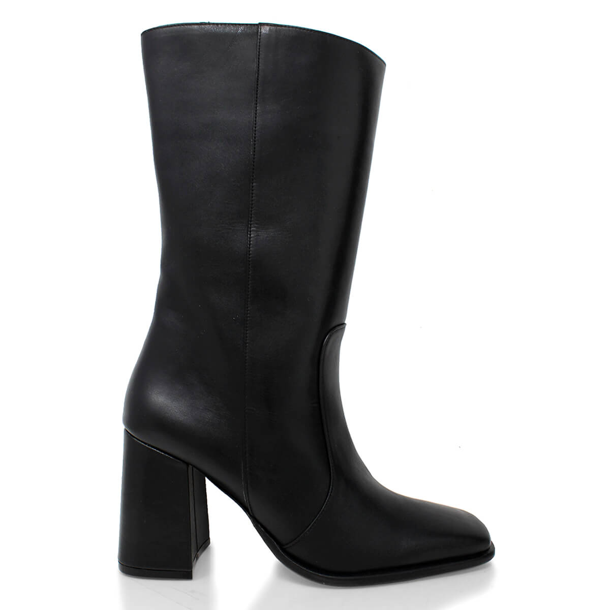 JOAN 75 - Negro Regina Romero Zapato Bota Botin Tacon Alto Para Dama en Piel
