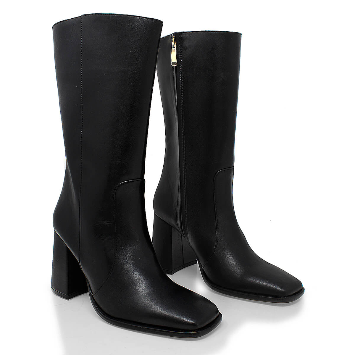 JOAN 75 - Negro Regina Romero Zapato Bota Botin Tacon Alto Para Dama en Piel