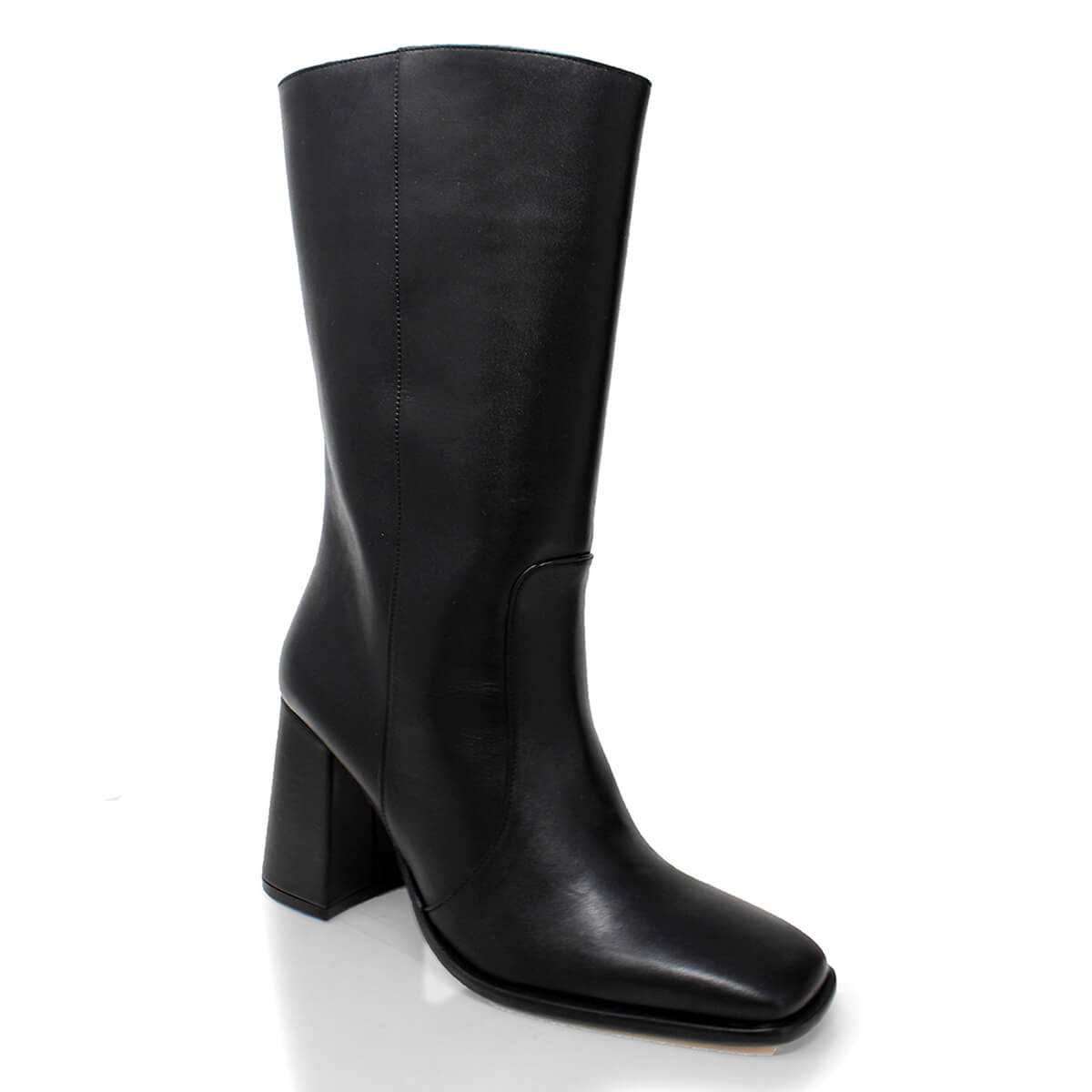 JOAN 75 - Negro Regina Romero Zapato Bota Botin Tacon Alto Para Dama en Piel
