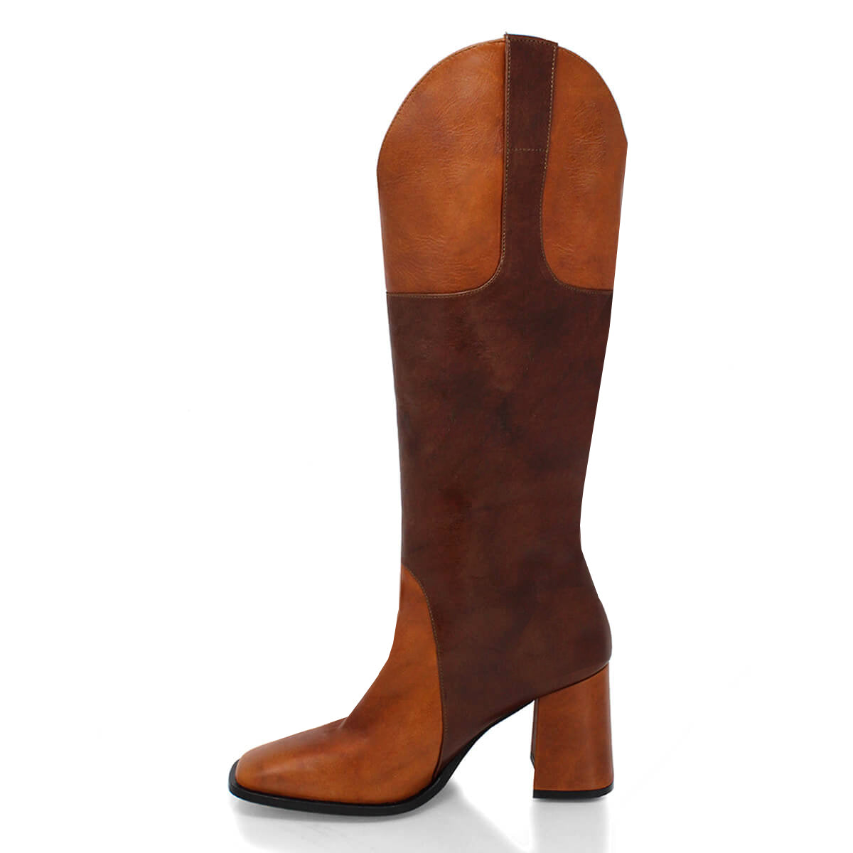 KING 75 - Tan Regina Romero High Heel Ankle Boot Shoe for Women in Leather