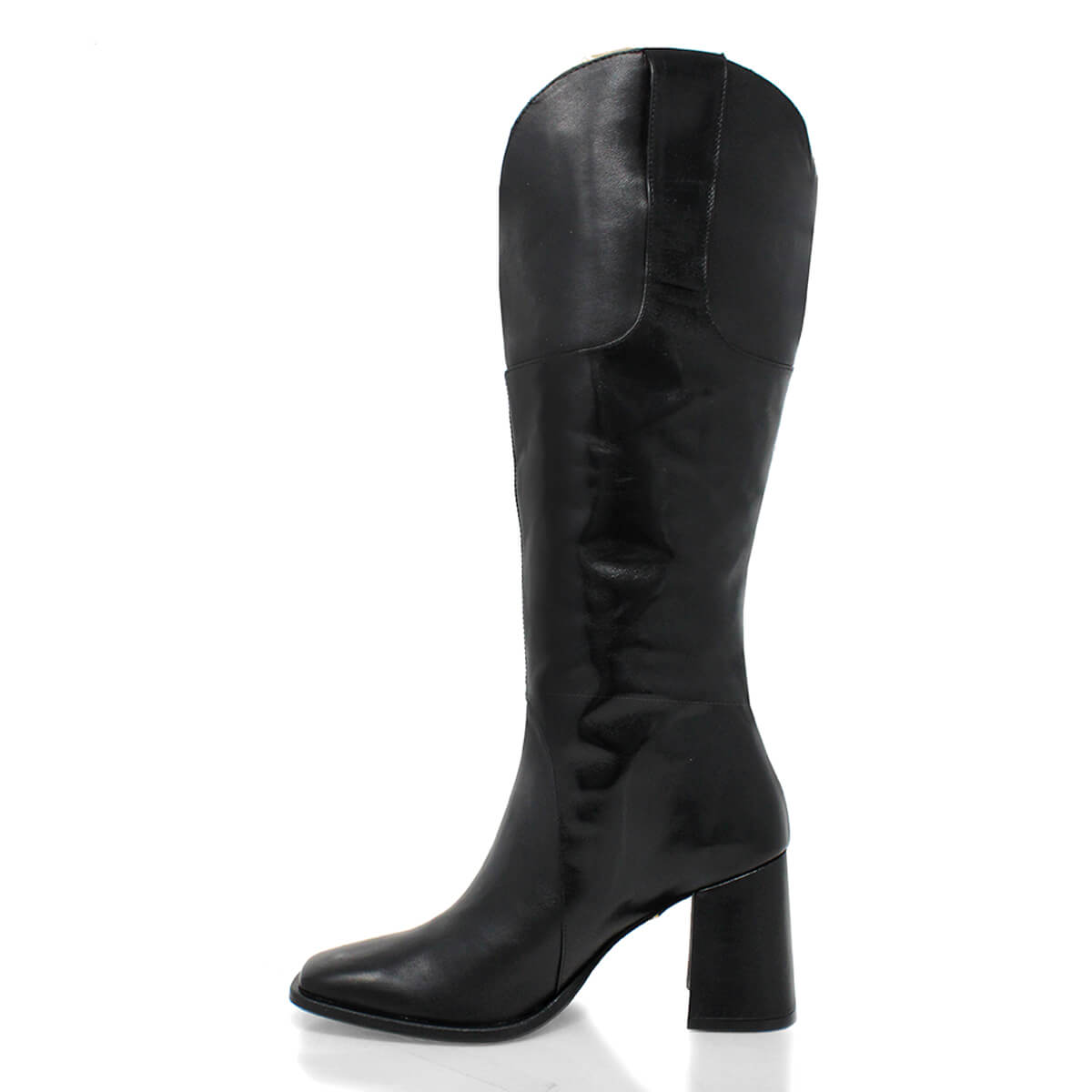 KING 75 - Black Regina Romero High Heel Ankle Boot Shoe for Women in Leather