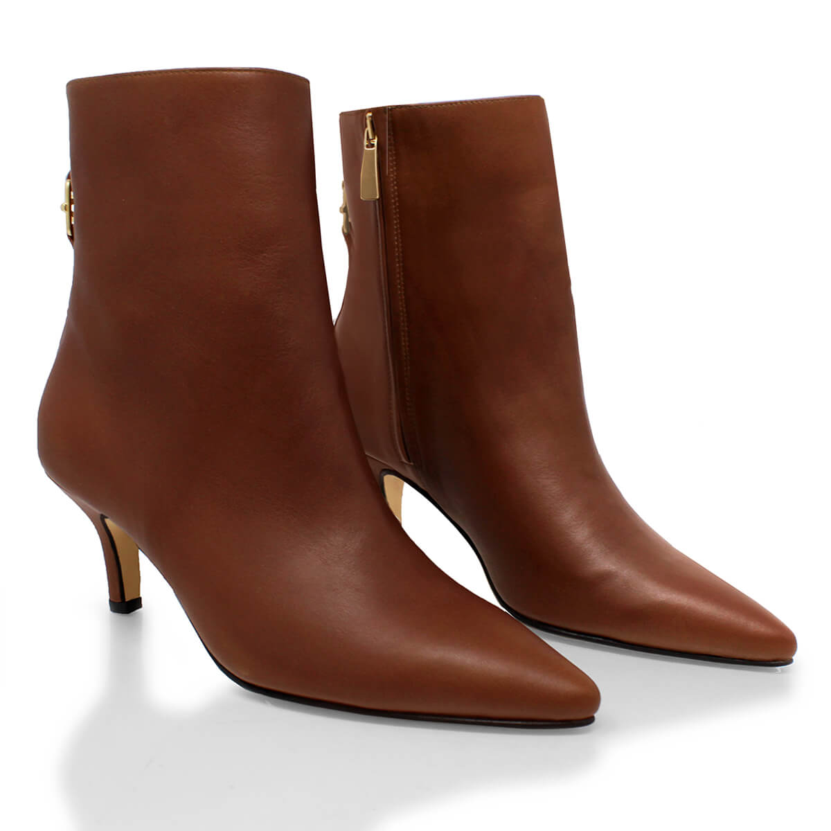MELANIA 50 - Avellana Regina Romero Zapato Bota Botin Tacon Bajo Para Dama en Piel