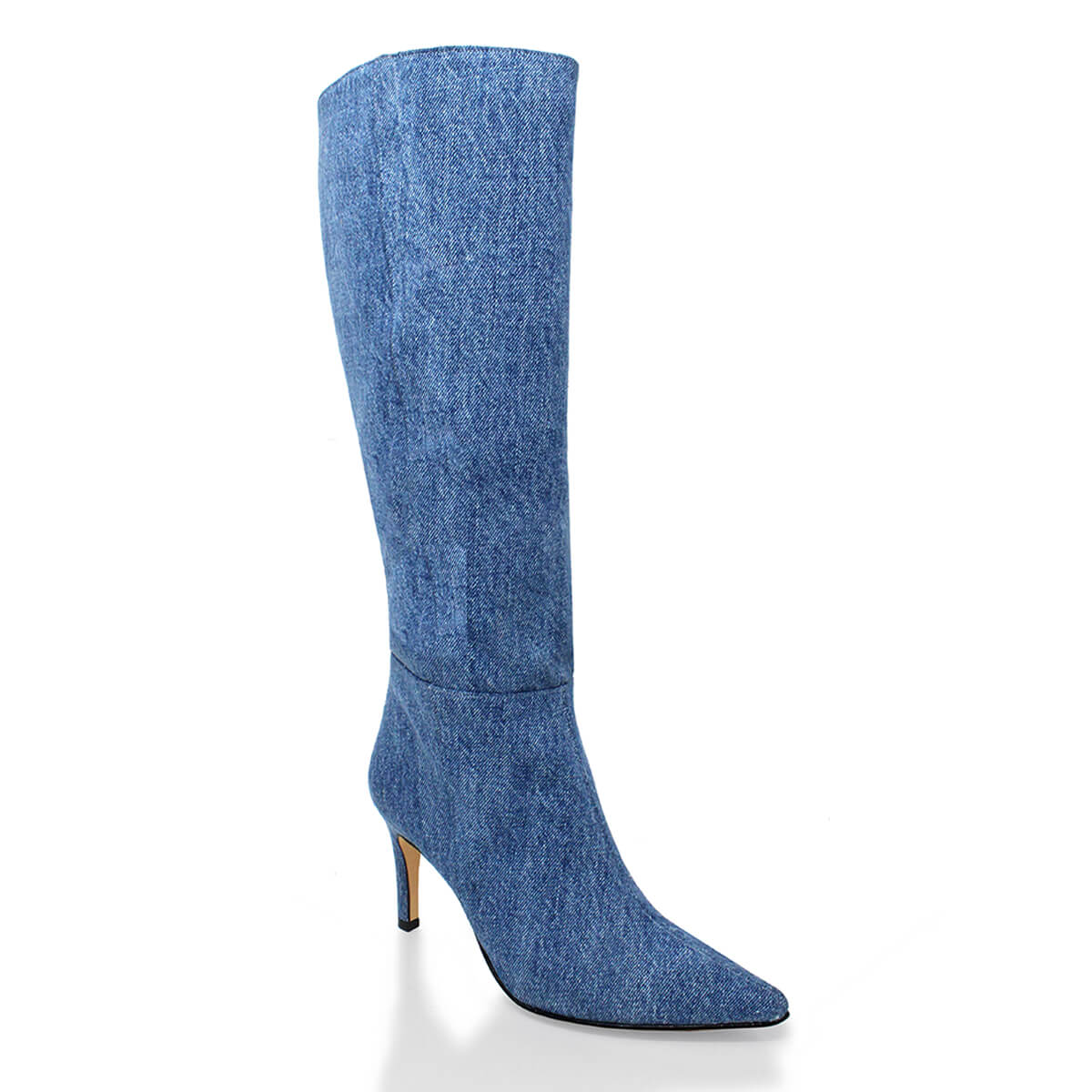 MITZY 75 - Denim Regina Romero Zapato Bota Larga Tacon Alto Para Dama
