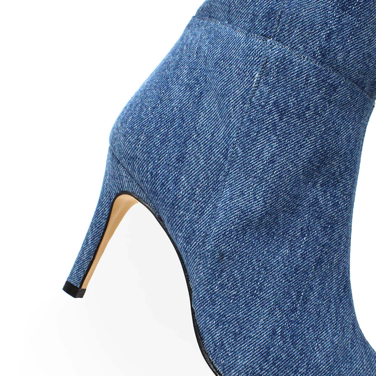 MITZY 75 - Denim Regina Romero Zapato Bota Larga Tacon Alto Para Dama