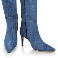 MITZY 75 - Denim Regina Romero Zapato Bota Larga Tacon Alto Para Dama