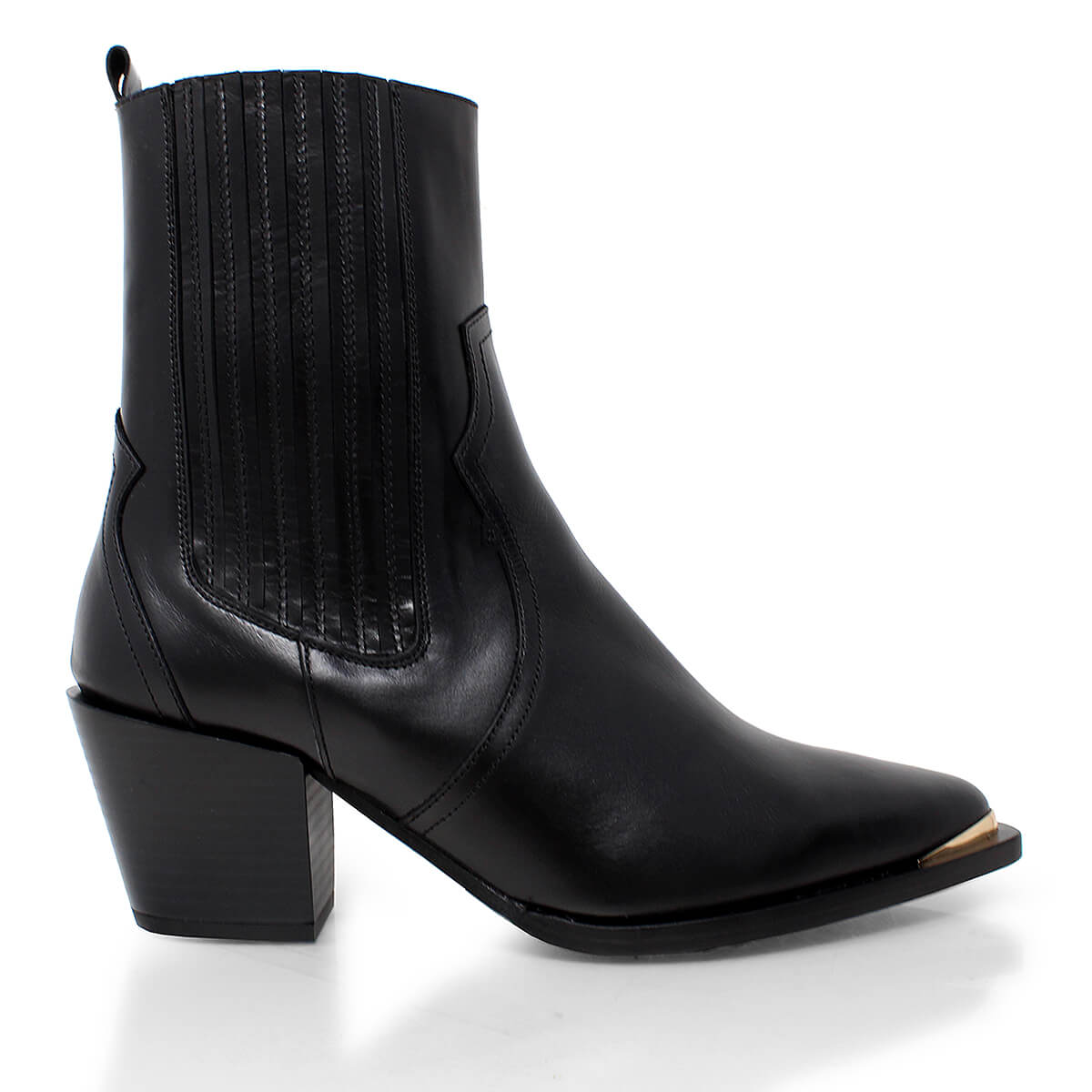 ROSARIO - Black Regina Romero High Heel Ankle Boot Shoe for Women in Leather