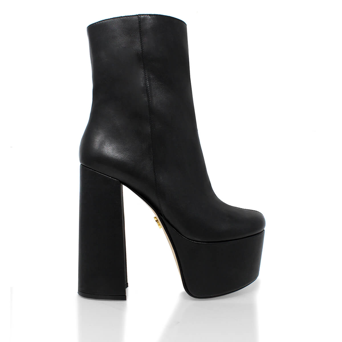 TOWER 150 - Negro Regina Romero Zapato Bota Botin Plataforma Tacon Alto para Dama en Piel