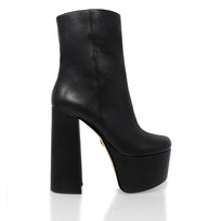 TOWER 150 - Negro Regina Romero Zapato Bota Botin Plataforma Tacon Alto para Dama en Piel
