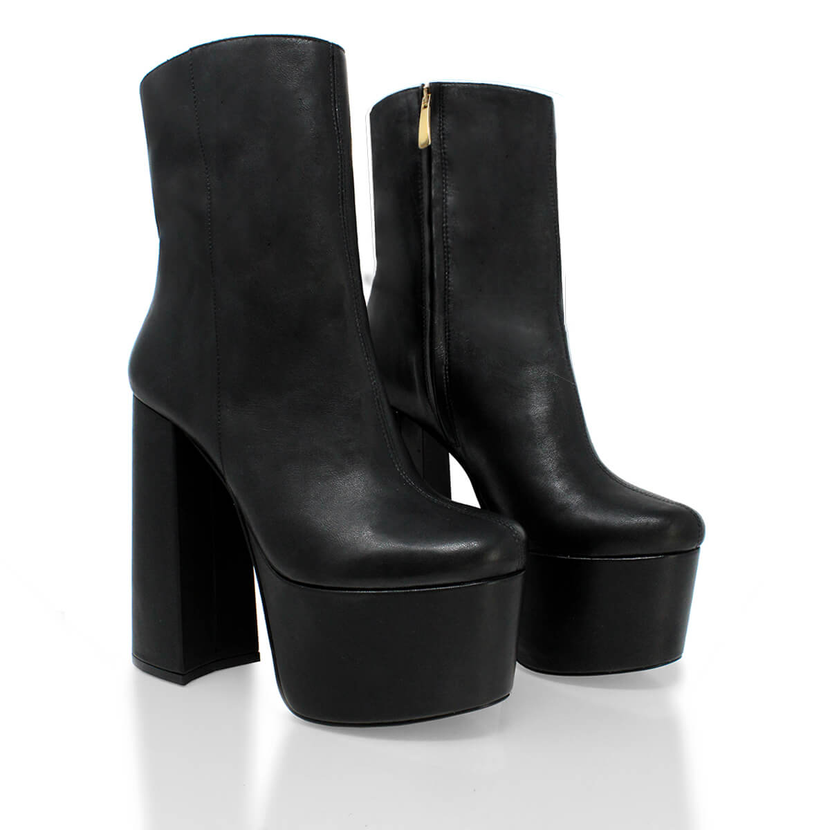 TOWER 150 - Negro Regina Romero Zapato Bota Botin Plataforma Tacon Alto para Dama en Piel
