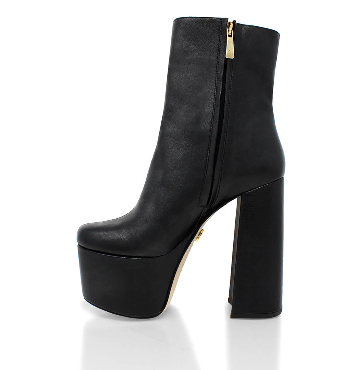 TOWER 150 - Negro Regina Romero Zapato Bota Botin Plataforma Tacon Alto para Dama en Piel