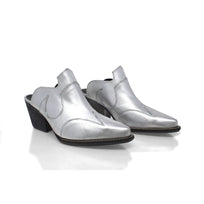 TRACY 60 - Plata Regina Romero Zapato Zapatilla Tacon Bajo Para Dama en Piel