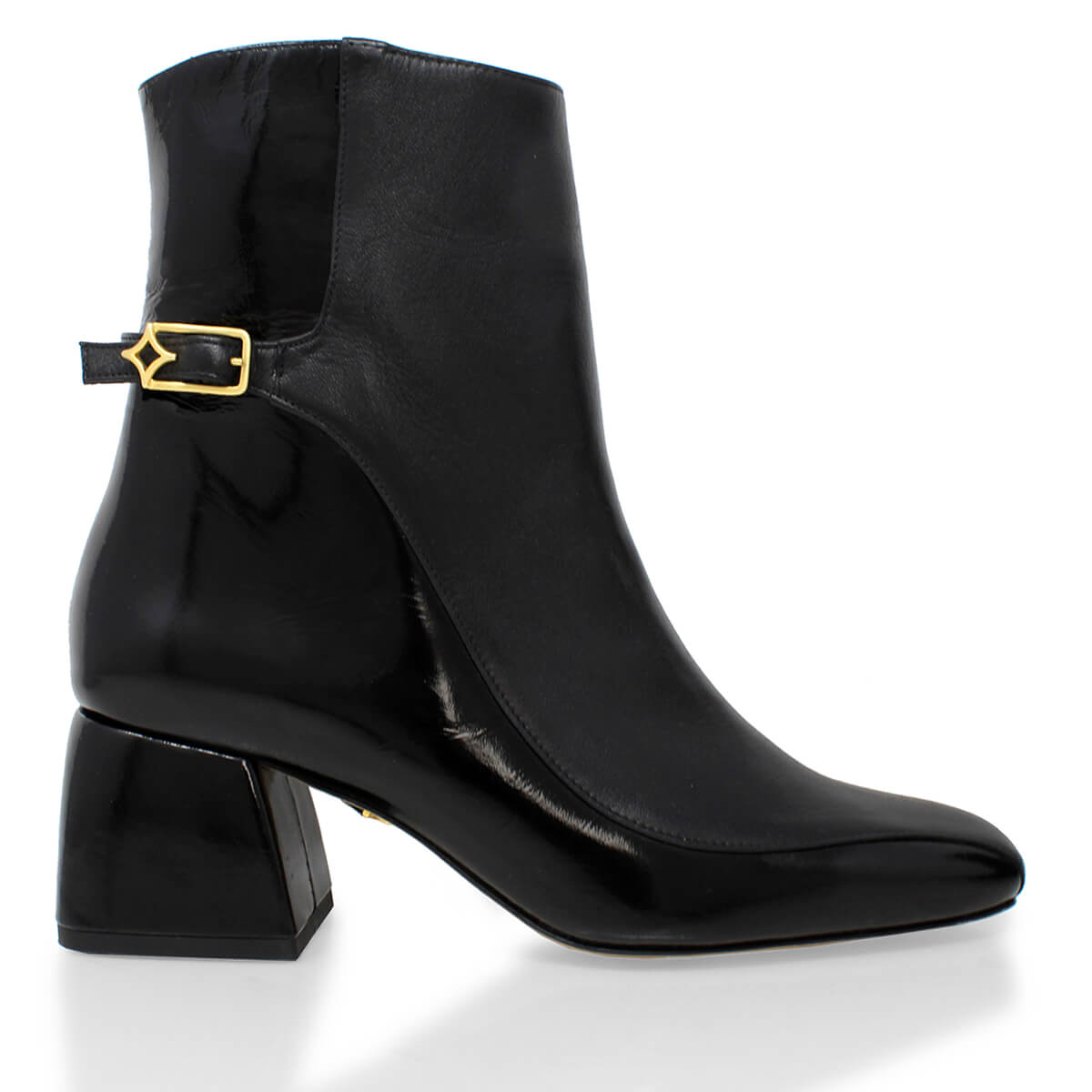 TRIANA 50 - Negro Regina Romero Zapato Bota Botin Tacon Bajo Para Dama en Piel