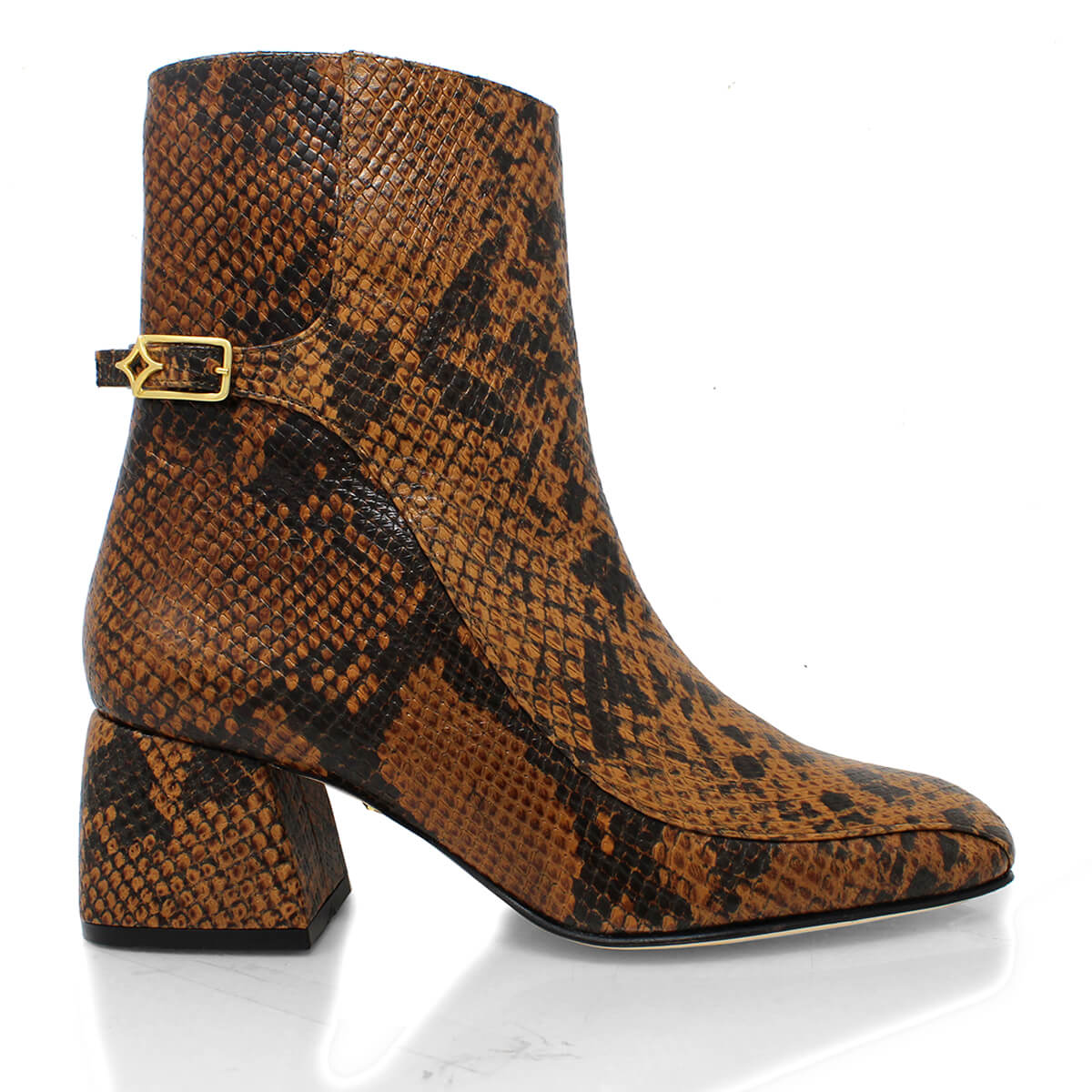 TRIANA 50 - Miel Regina Romero Zapato Bota Botin Tacon Bajo Para Dama en Piel