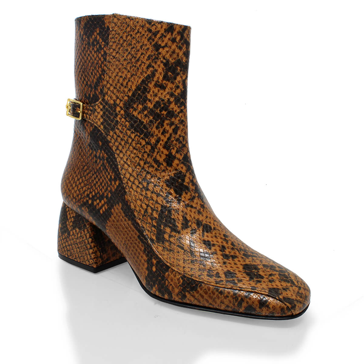 TRIANA 50 - Miel Regina Romero Zapato Bota Botin Tacon Bajo Para Dama en Piel