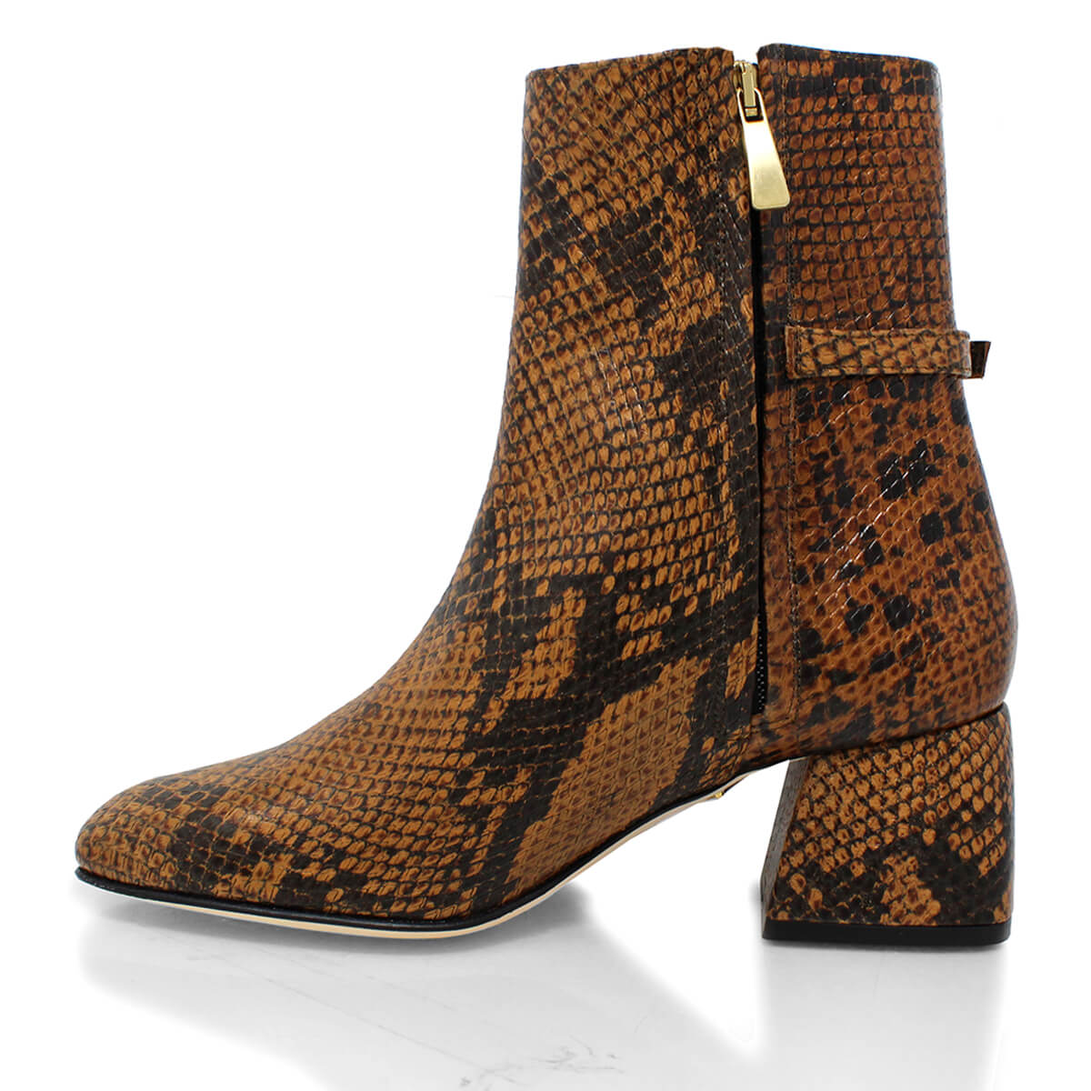 TRIANA 50 - Miel Regina Romero Zapato Bota Botin Tacon Bajo Para Dama en Piel